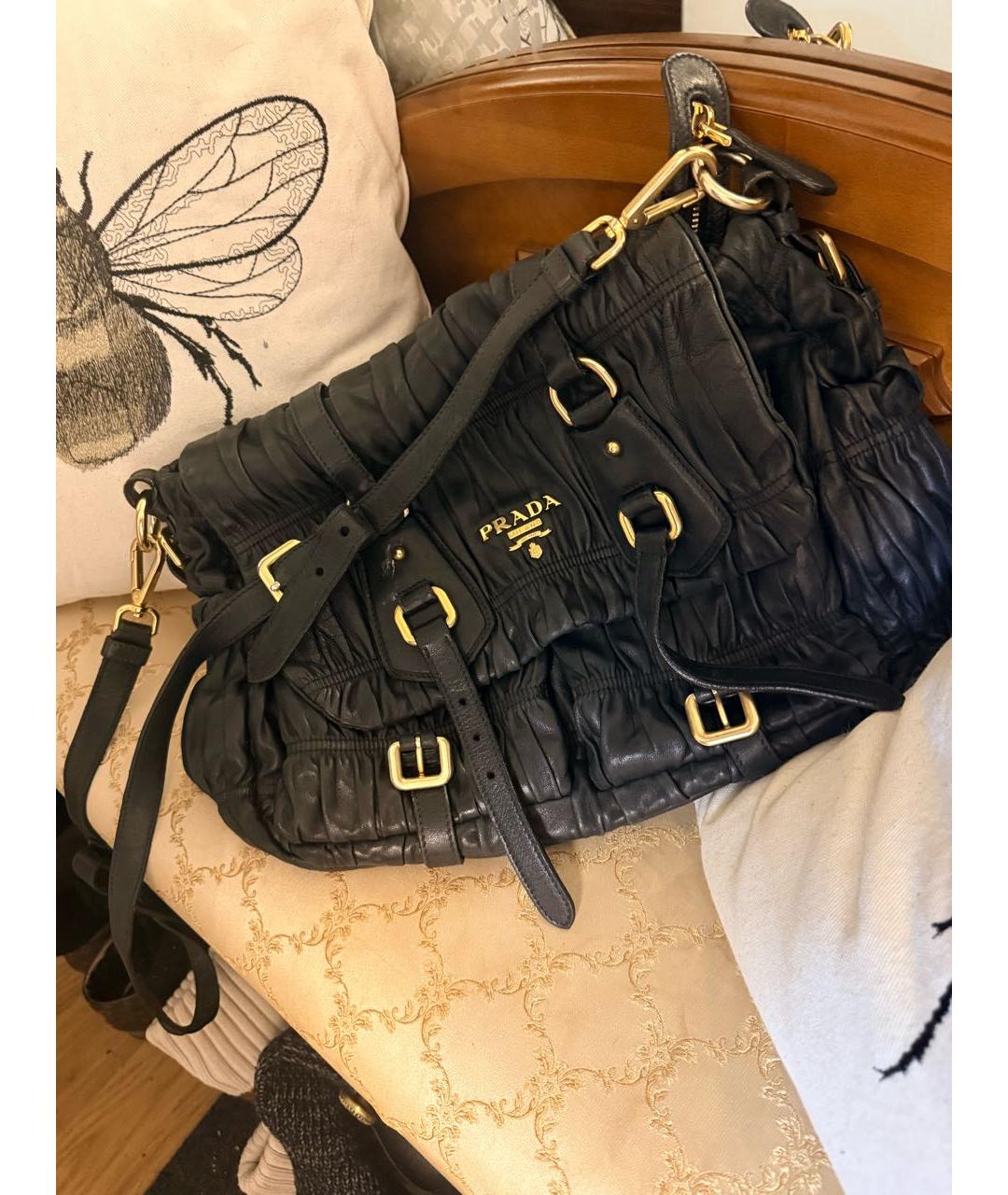 PRADA Черная кожаная сумка через плечо, фото 8