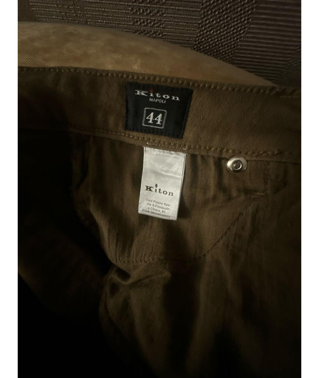 KITON Коричневые хлопковые джинсы слим, фото 4