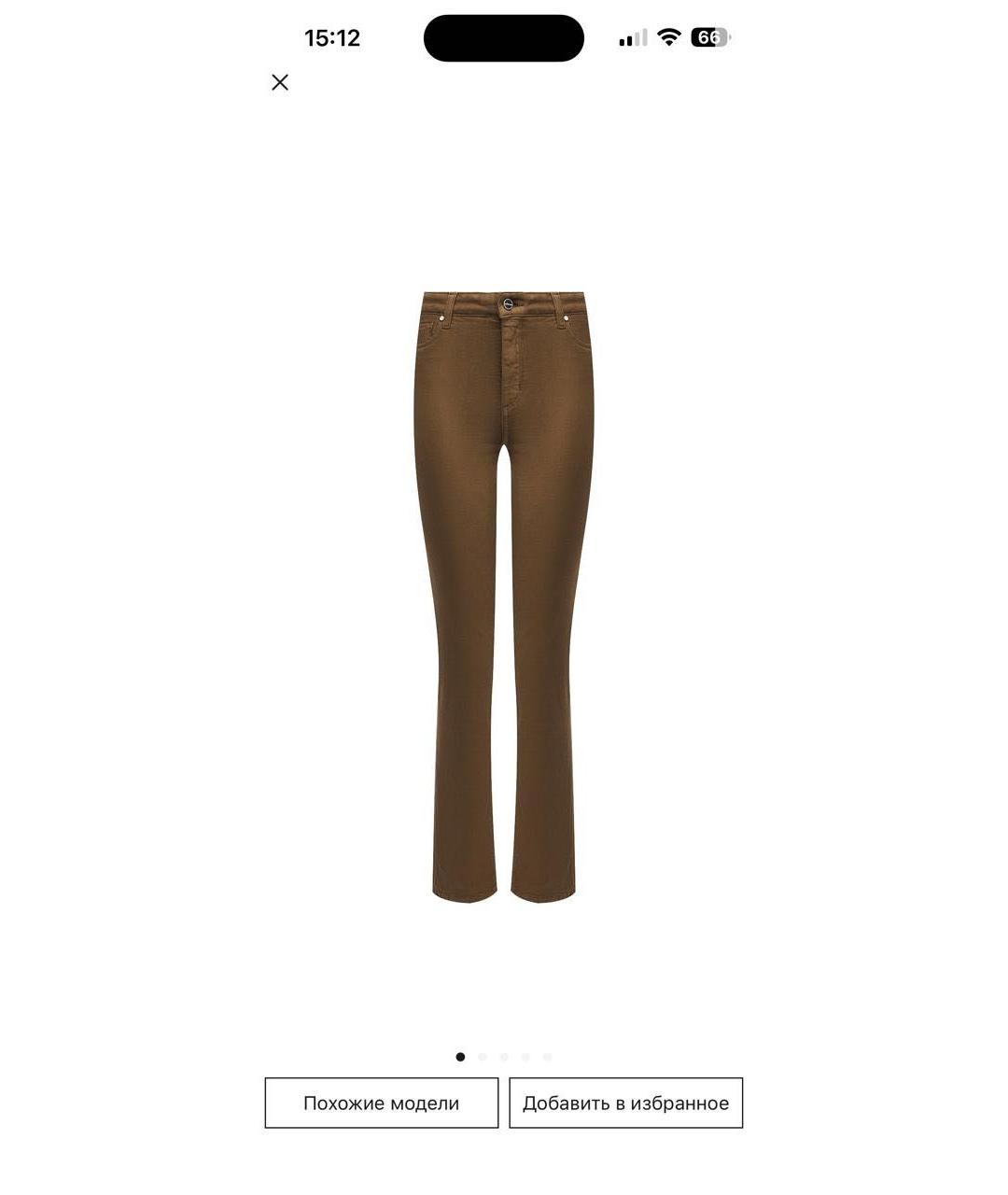 KITON Коричневые хлопковые джинсы слим, фото 6