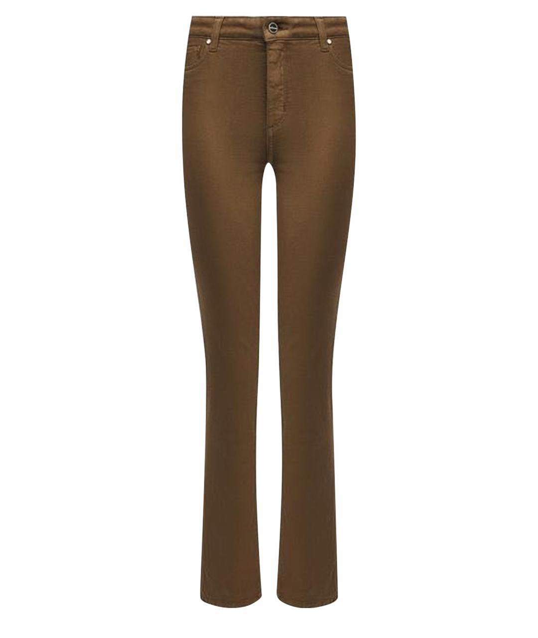 KITON Коричневые хлопковые джинсы слим, фото 1