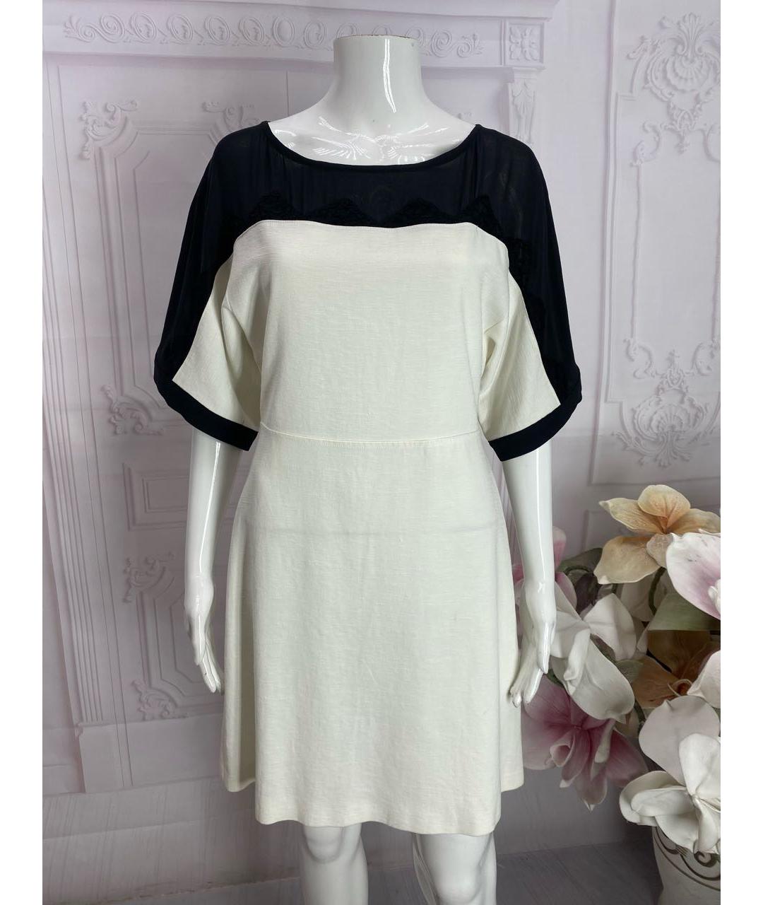 JO NO FUI Белое льняное повседневное платье, фото 5