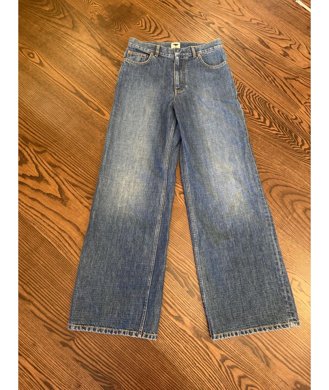 CHRISTIAN DIOR Синие хлопковые джинсы клеш, фото 7