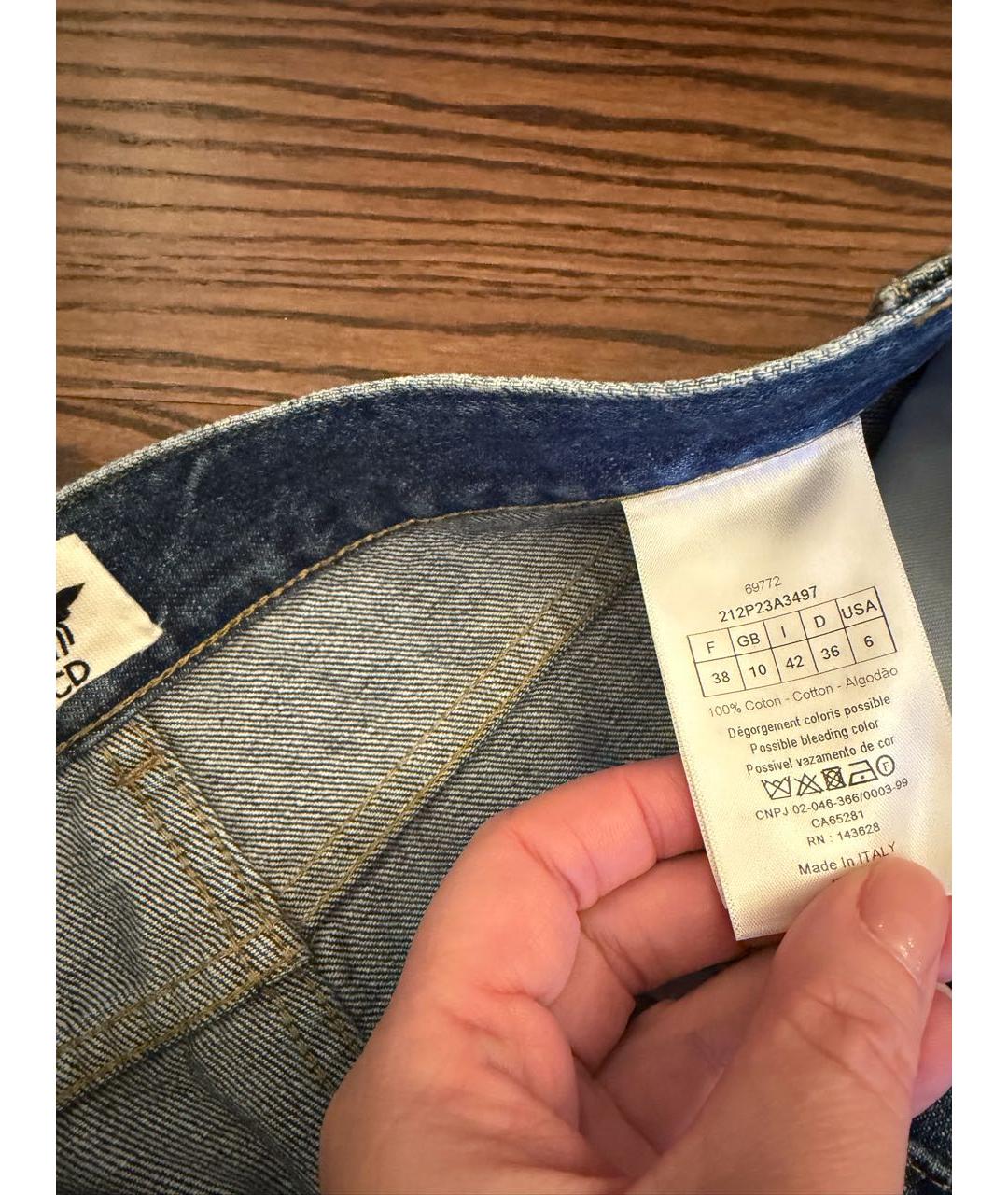 CHRISTIAN DIOR Синие хлопковые джинсы клеш, фото 2