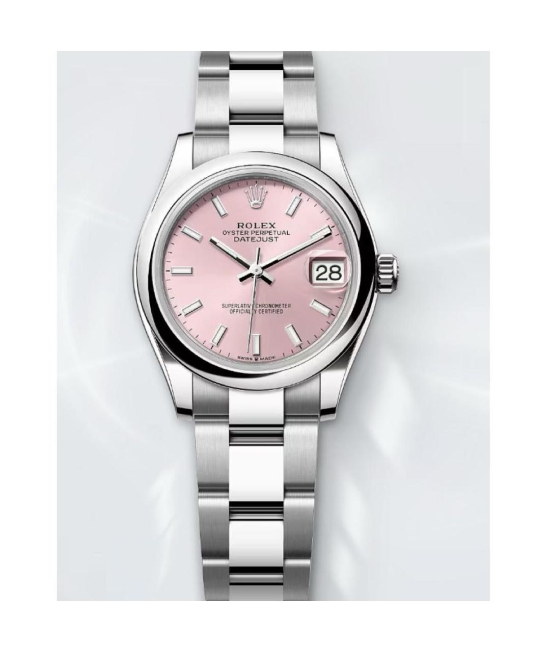 ROLEX Розовые металлические часы, фото 2