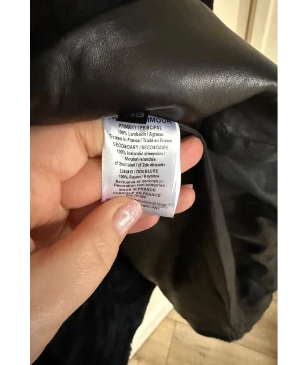 NOUR HAMMOUR Черная кожаная куртка, фото 6