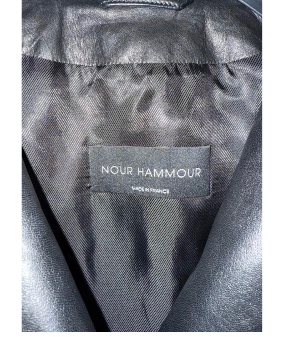 NOUR HAMMOUR Черная кожаная куртка, фото 8