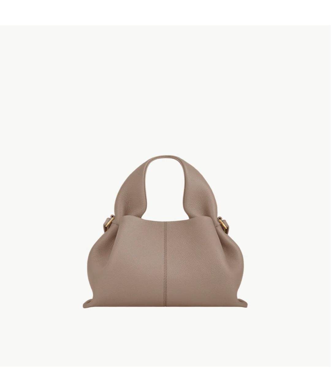 POLENE Бежевая кожаная сумка через плечо, фото 6