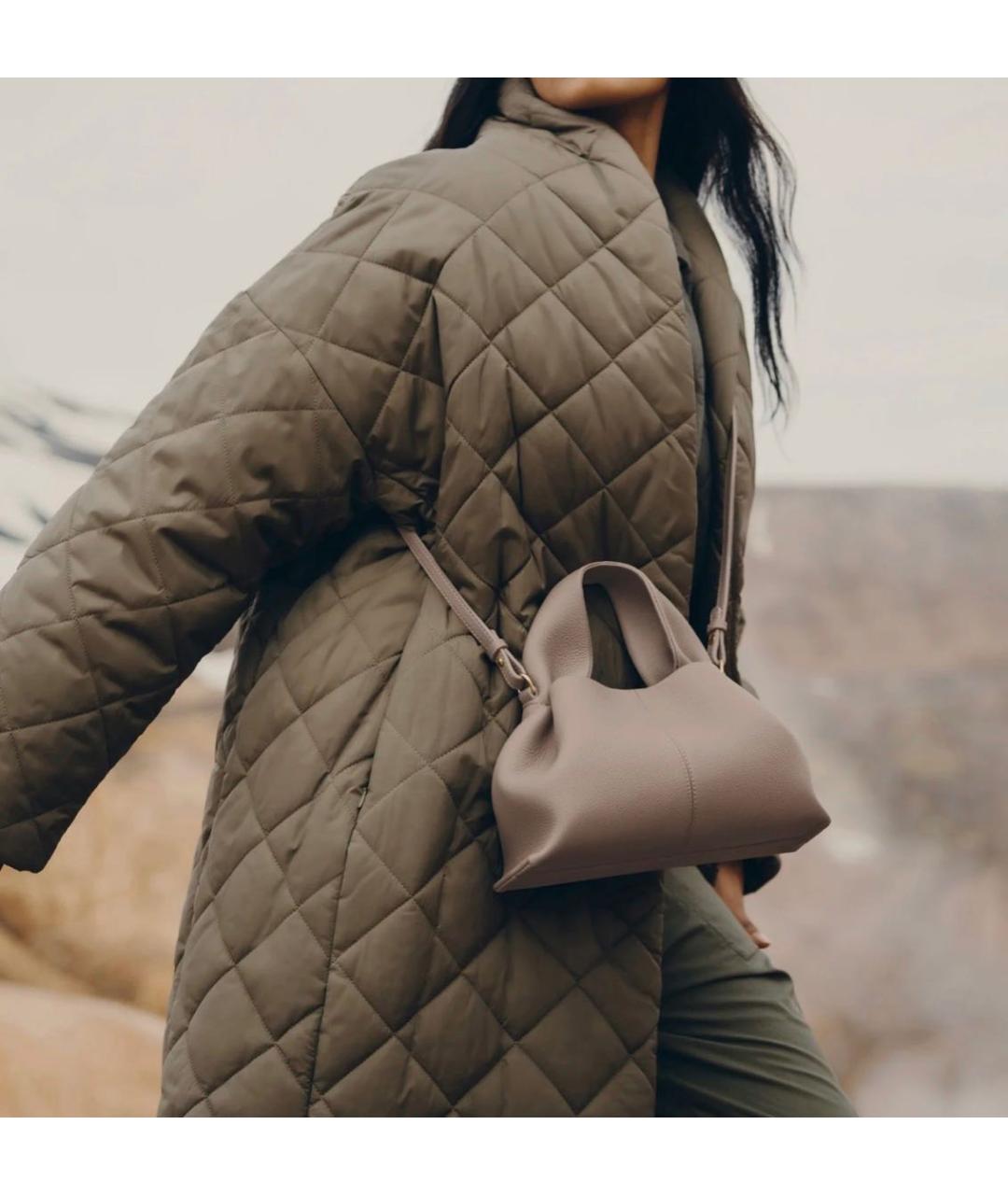 POLENE Бежевая кожаная сумка через плечо, фото 2