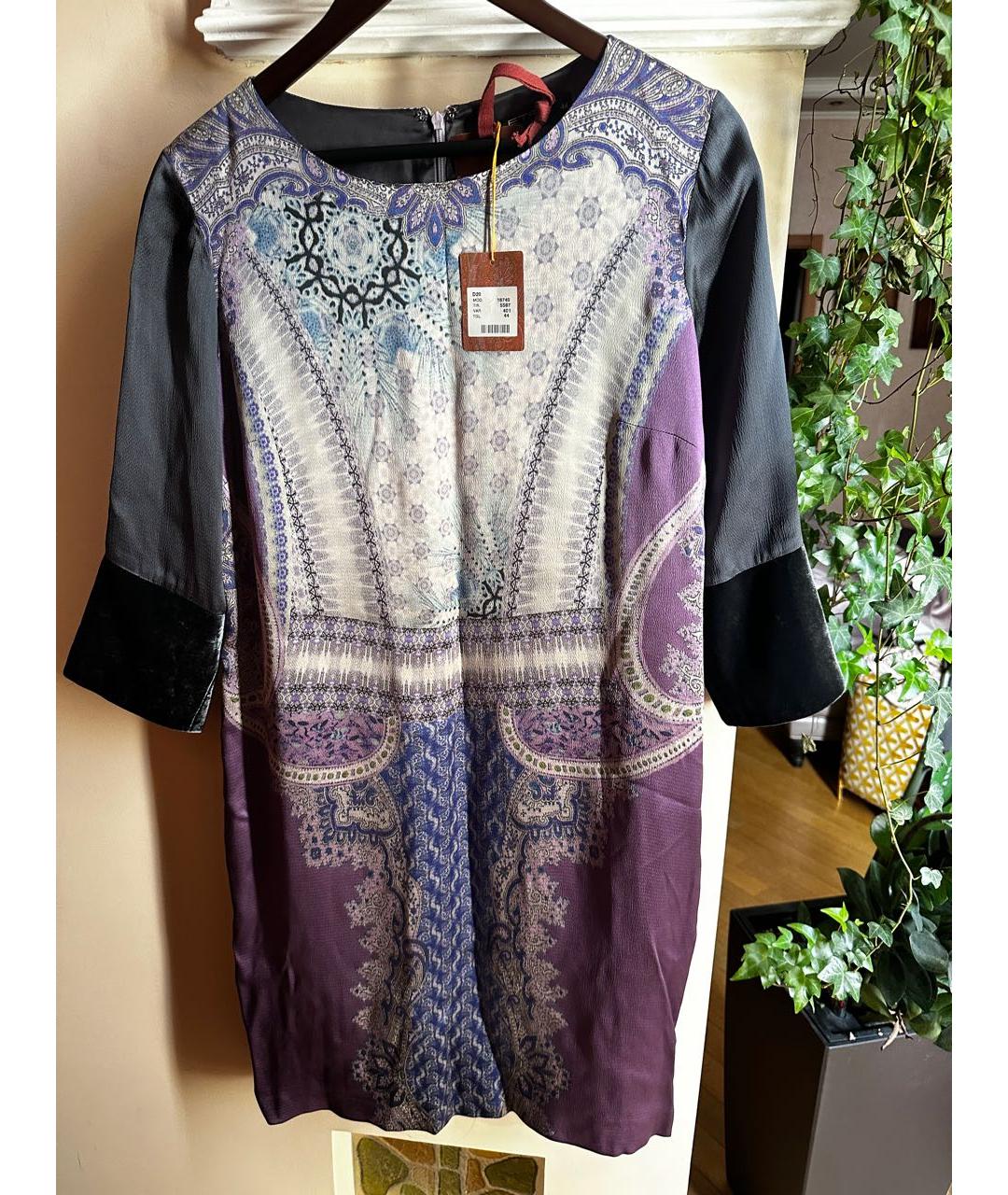 ETRO Мульти шелковое повседневное платье, фото 4