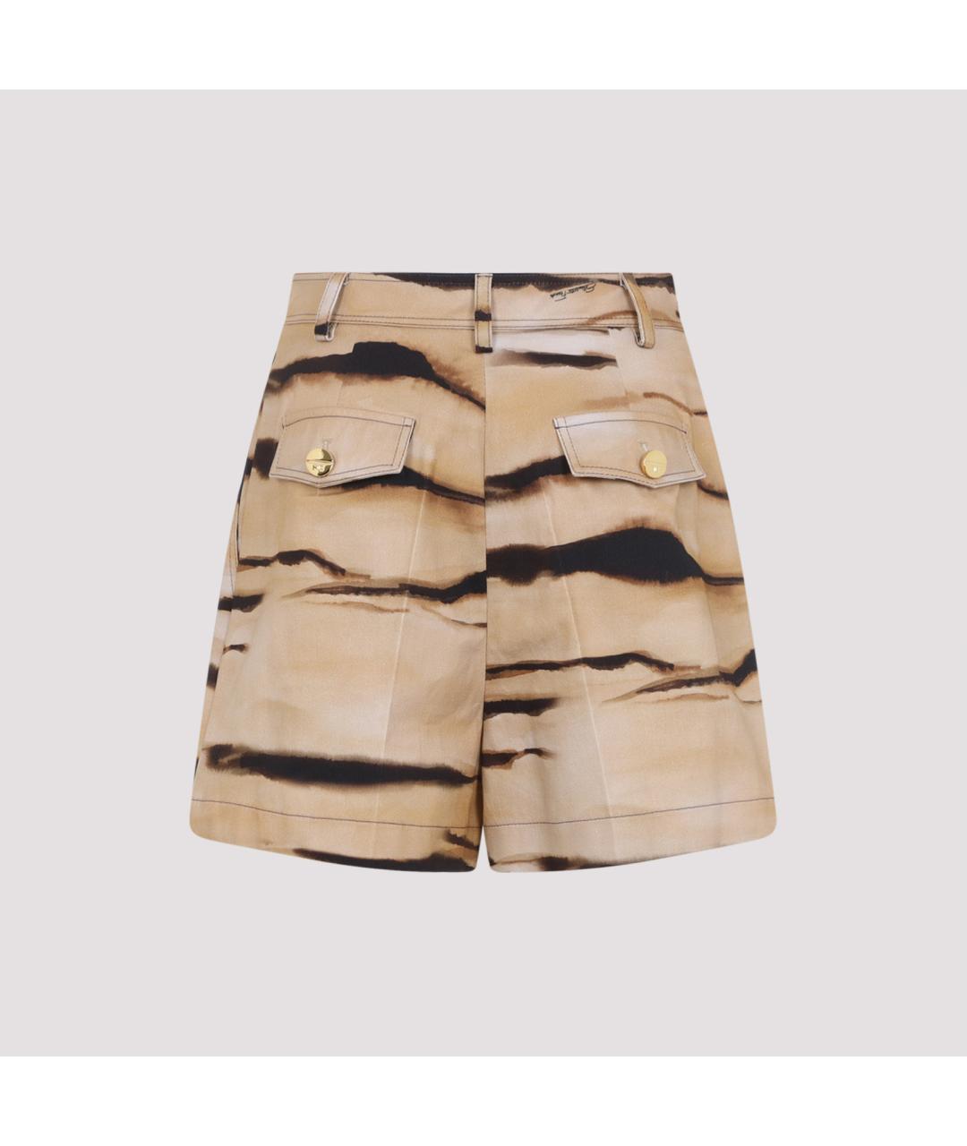 ELISABETTA FRANCHI Бежевые хлопковые шорты, фото 2