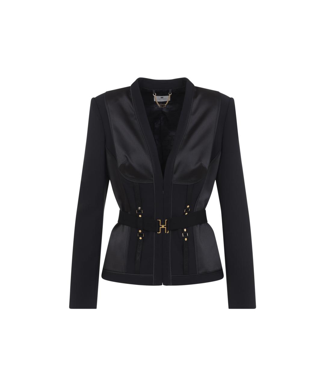 ELISABETTA FRANCHI Черный полиэстеровый жакет/пиджак, фото 1