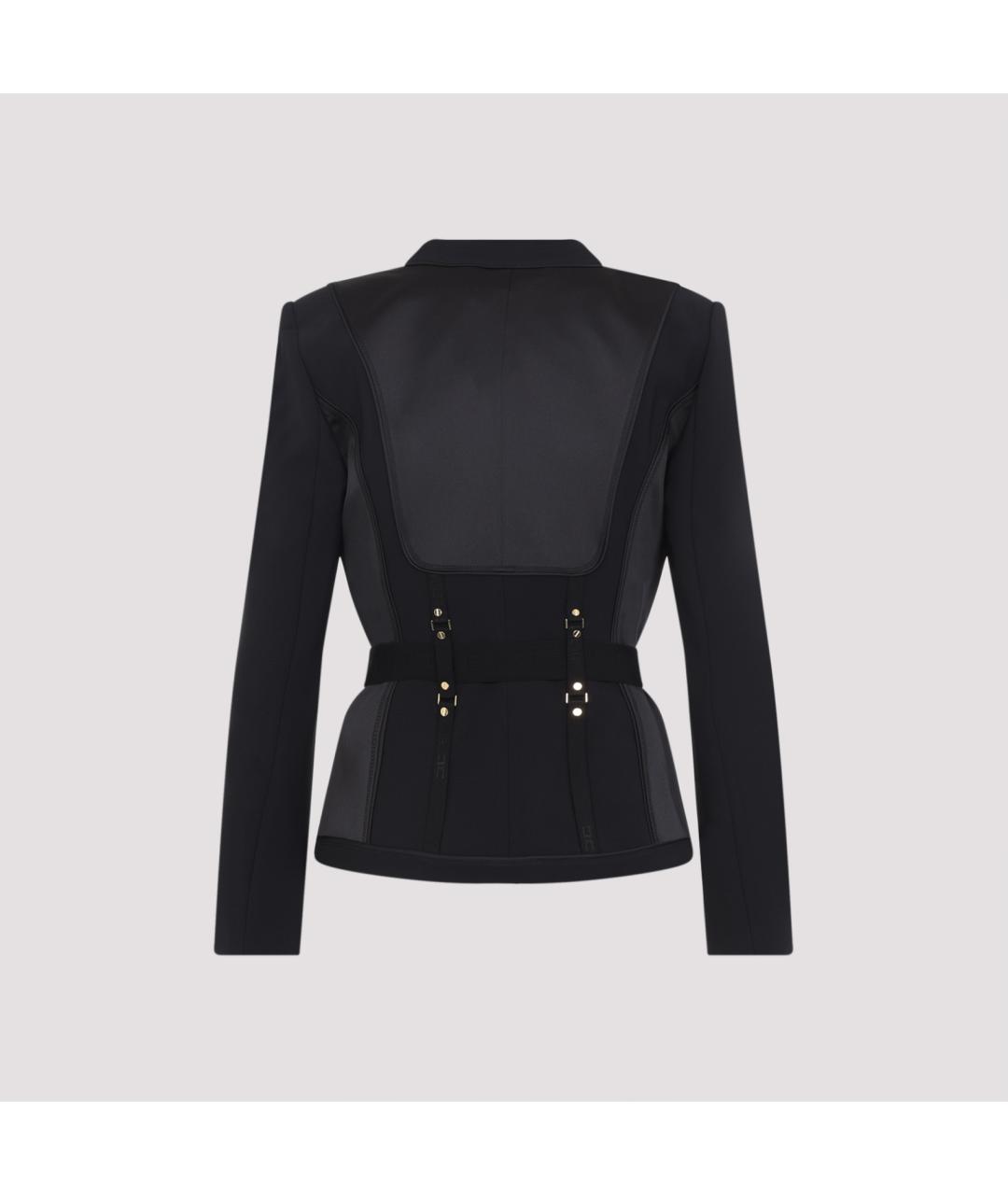 ELISABETTA FRANCHI Черный полиэстеровый жакет/пиджак, фото 2