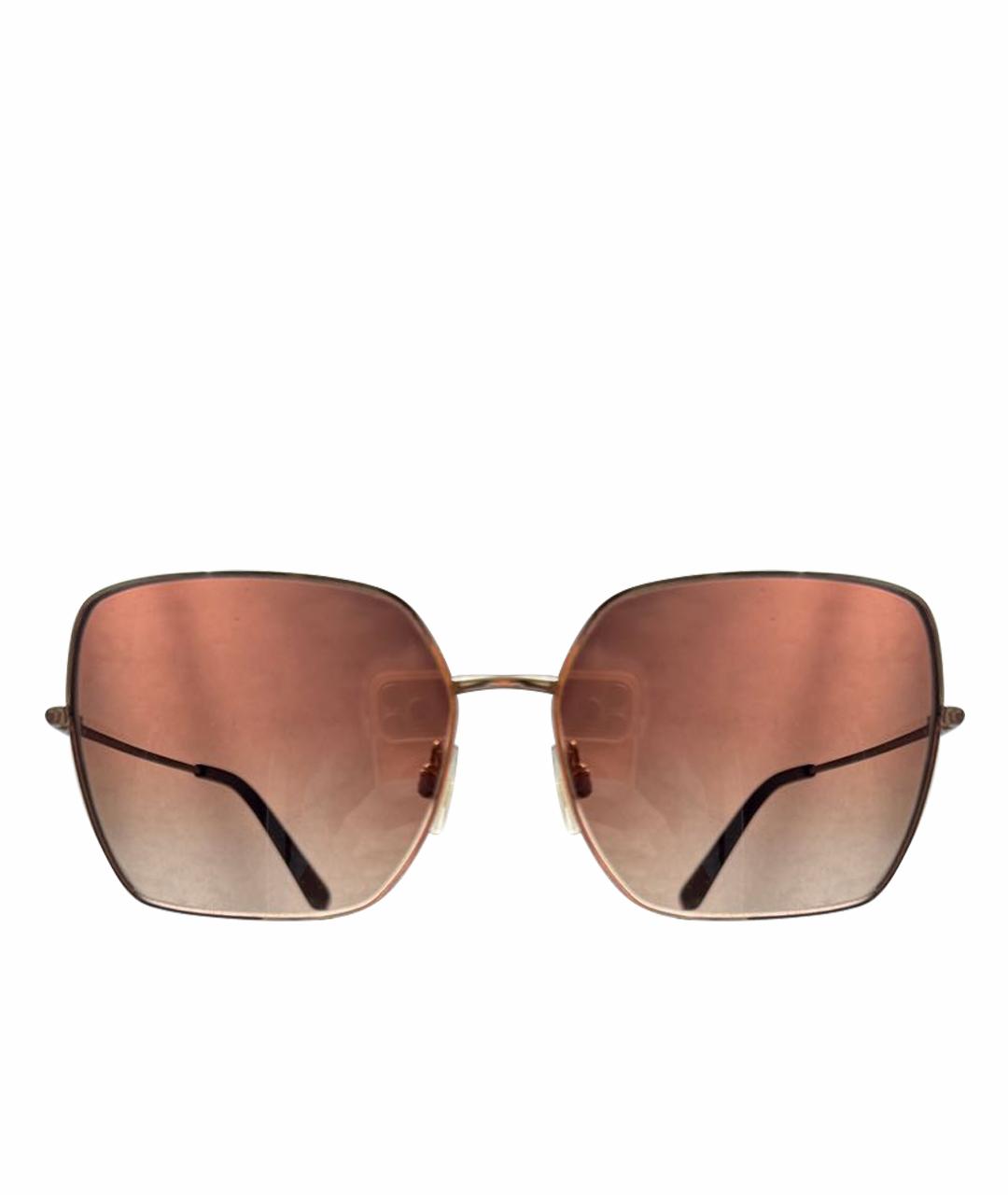 DOLCE&GABBANA Золотые металлические солнцезащитные очки, фото 1