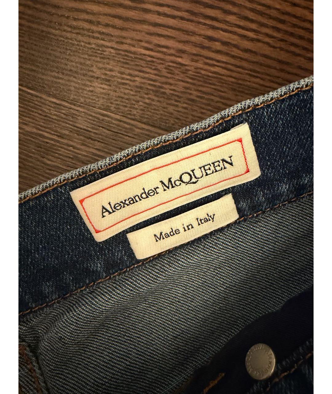 ALEXANDER MCQUEEN Синие хлопковые джинсы клеш, фото 2