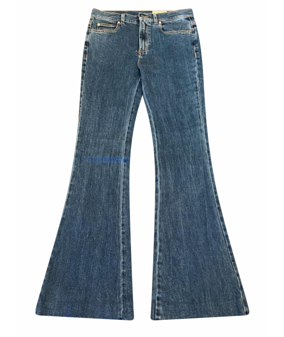 ALEXANDER MCQUEEN Синие хлопковые джинсы клеш, фото 1