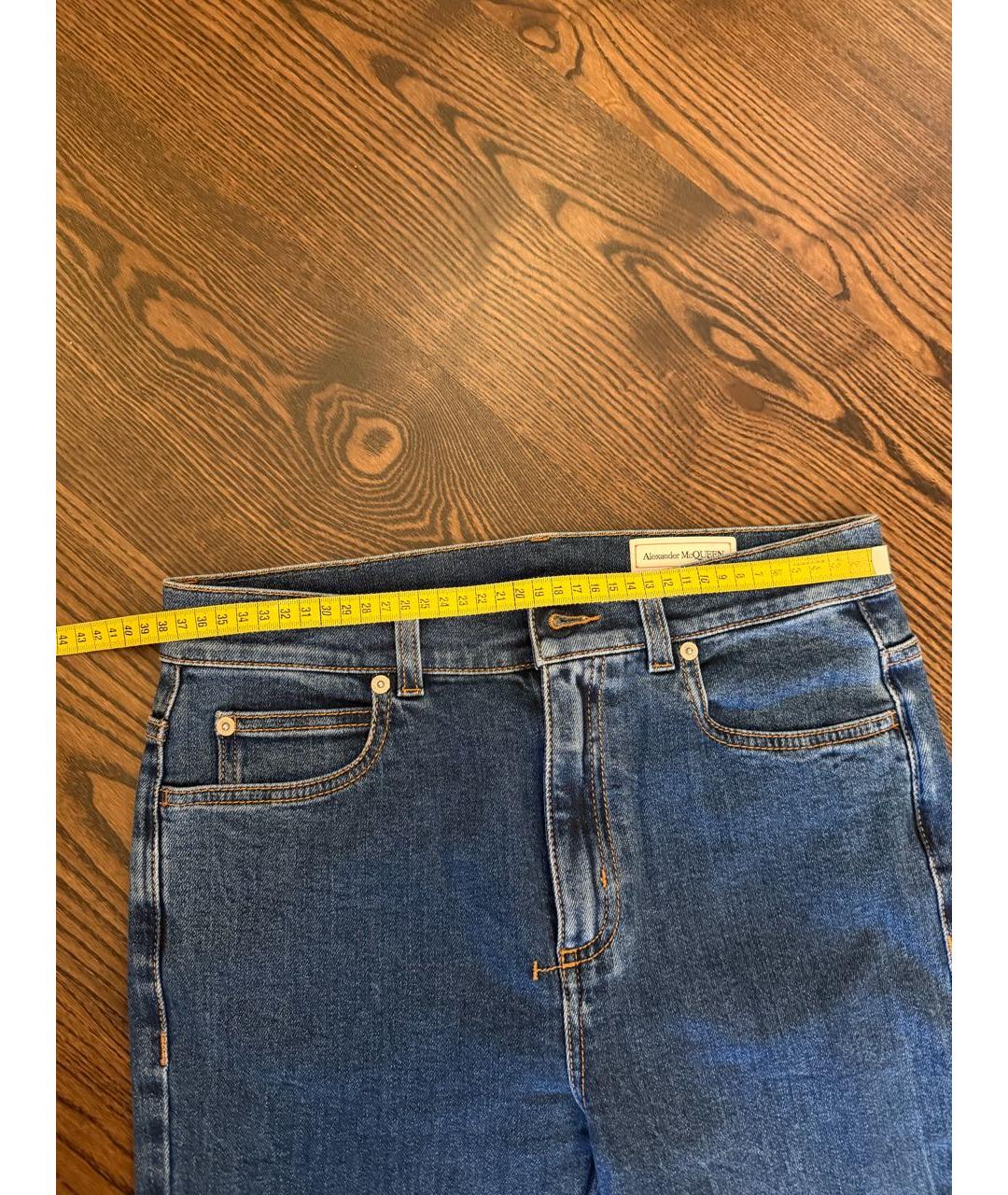 ALEXANDER MCQUEEN Синие хлопковые джинсы клеш, фото 6