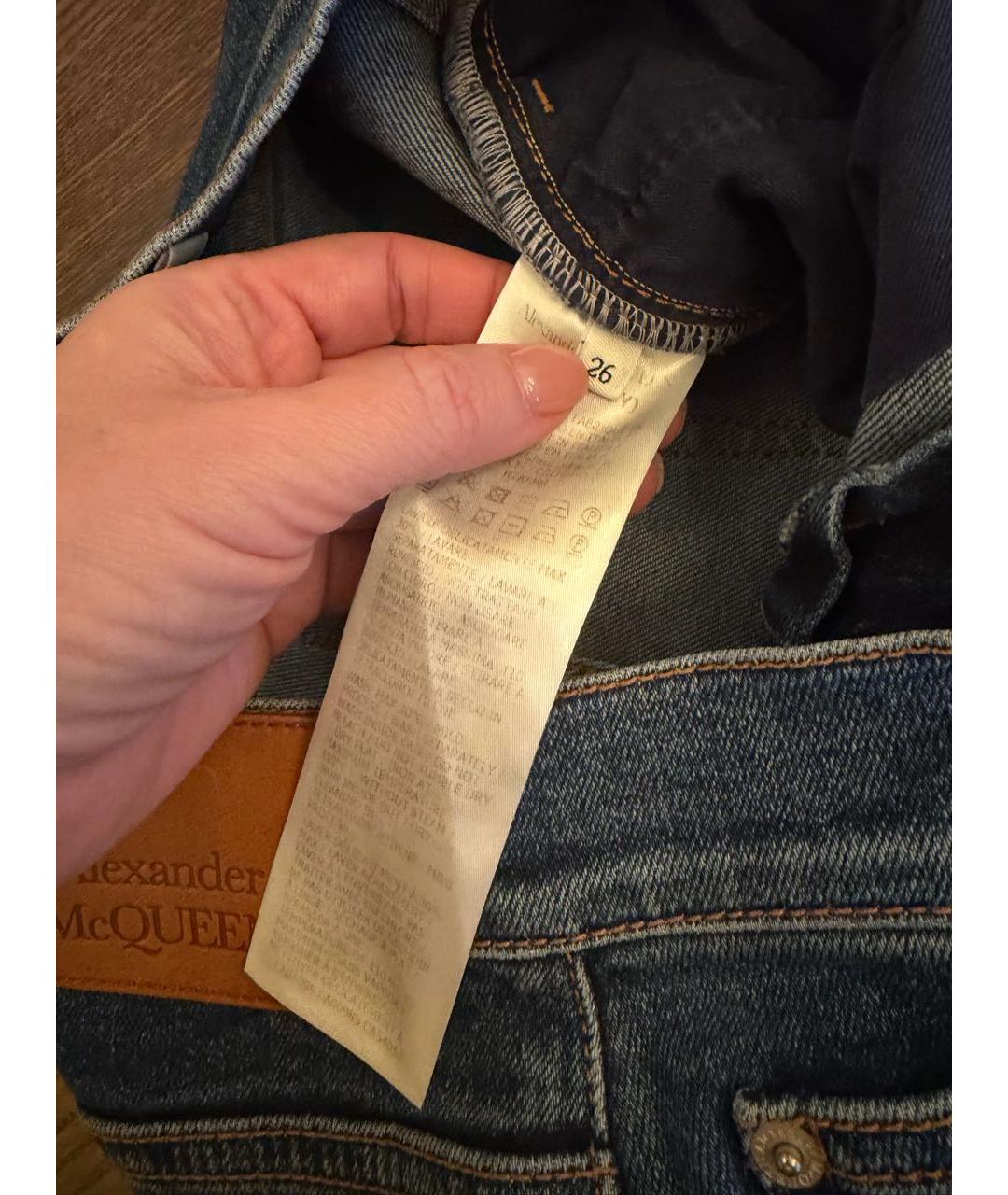 ALEXANDER MCQUEEN Синие хлопковые джинсы клеш, фото 3