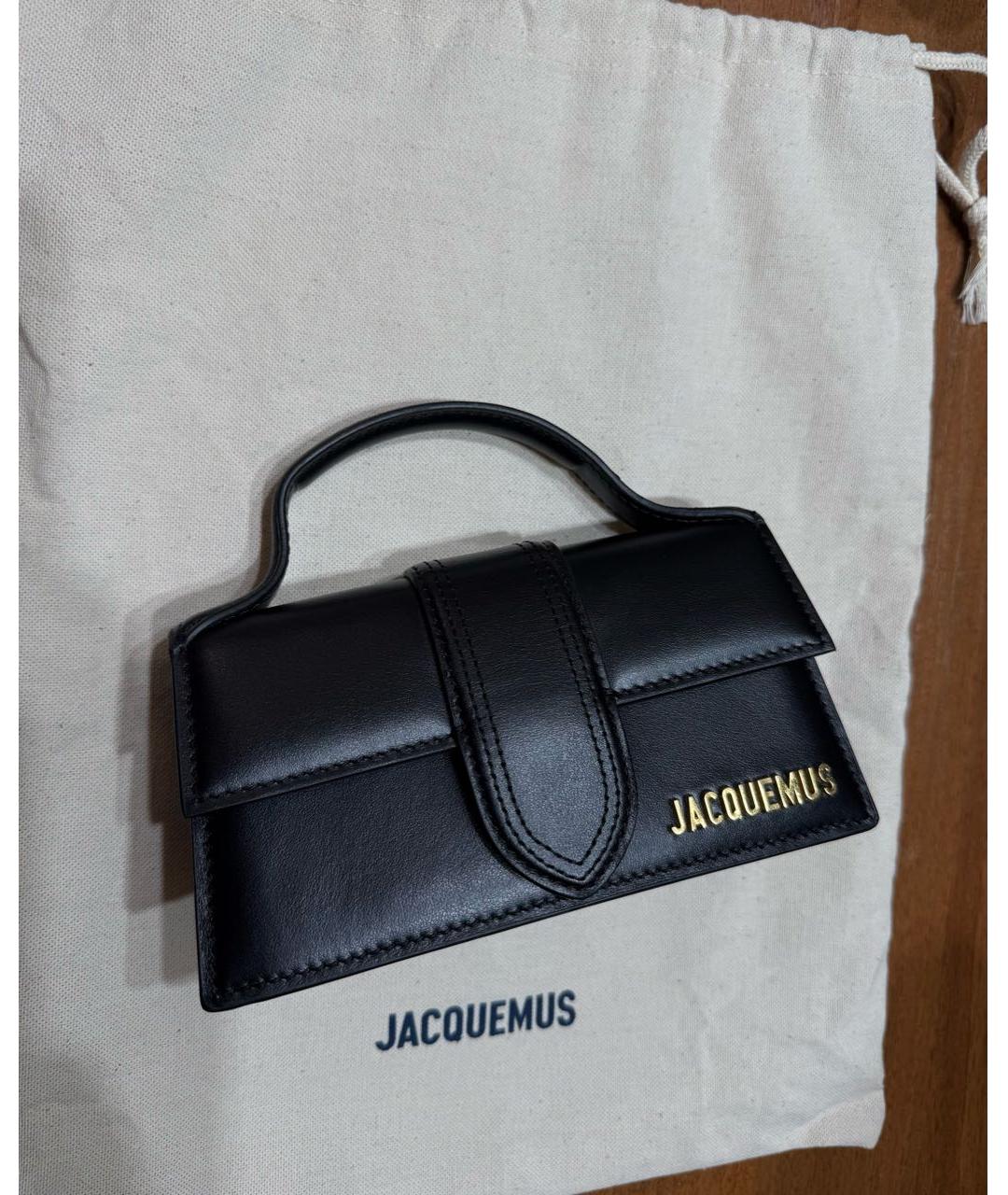 JACQUEMUS Хаки кожаная сумка с короткими ручками, фото 2