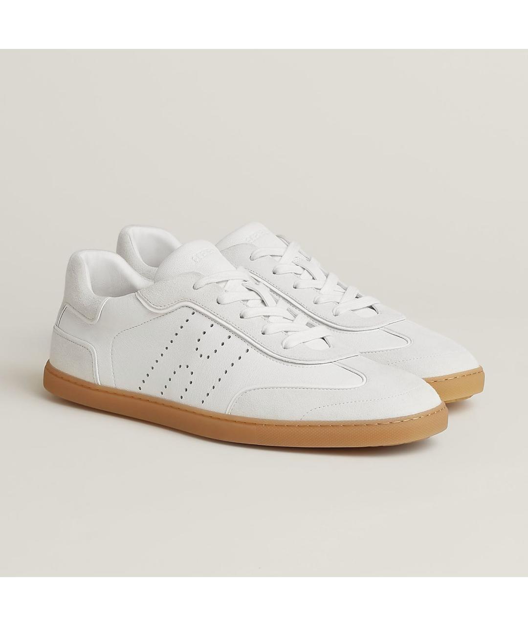 HERMES Белые кожаные низкие кроссовки / кеды, фото 2