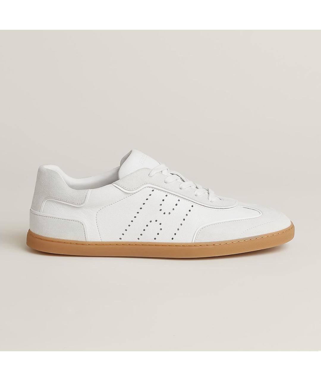 HERMES Белые кожаные низкие кроссовки / кеды, фото 8