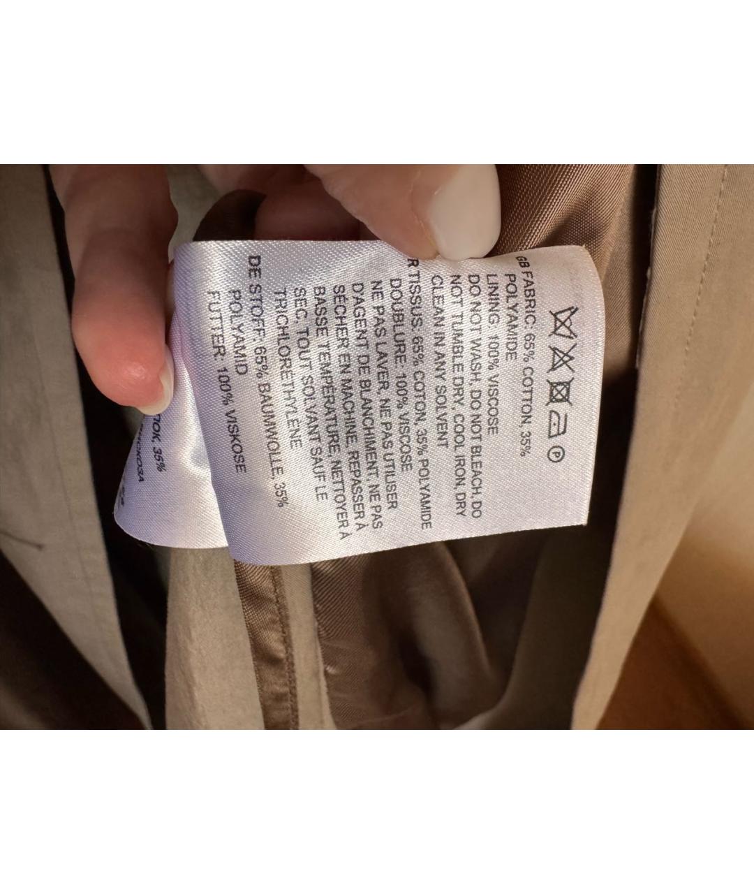 TOTEME Бежевый хлопковый тренч/плащ, фото 8