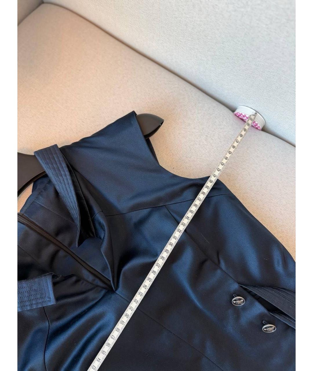 CHANEL Темно-синее шелковое коктейльное платье, фото 6