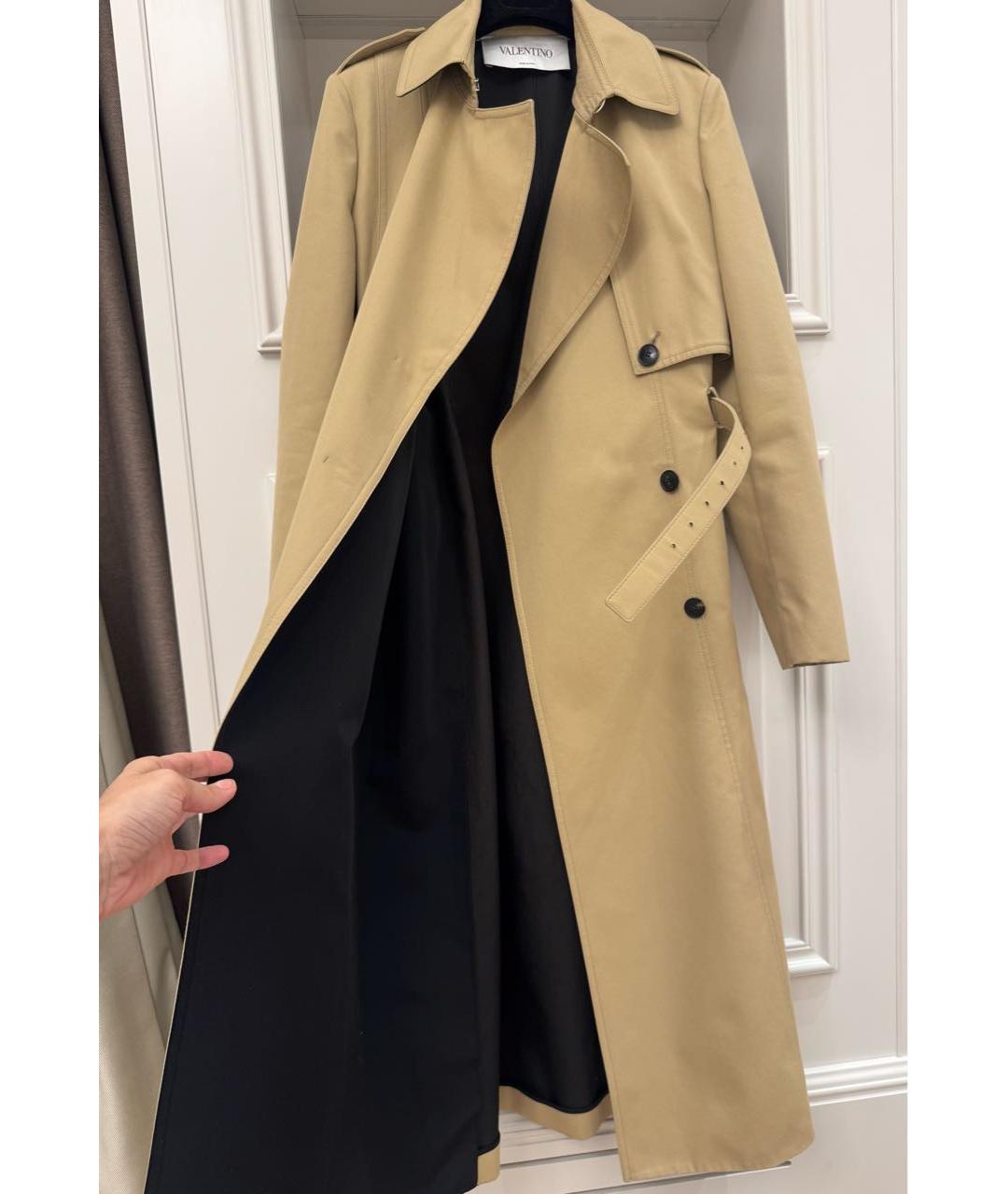 VALENTINO Бежевый хлопковый тренч/плащ, фото 5