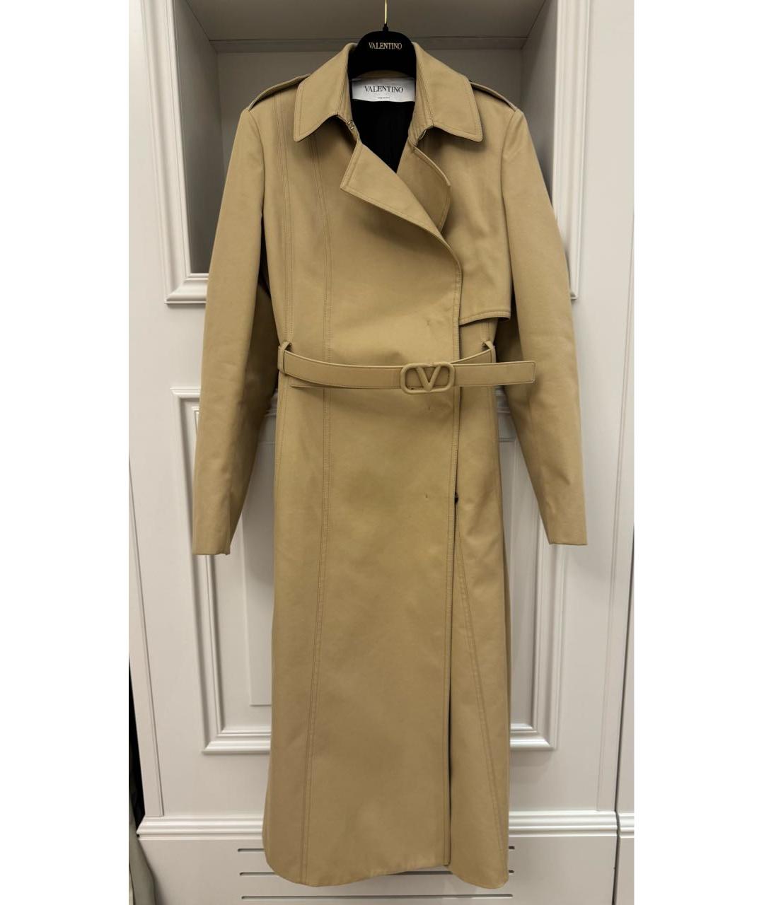 VALENTINO Бежевый хлопковый тренч/плащ, фото 7