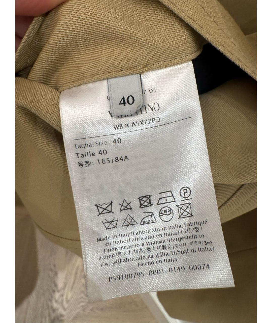 VALENTINO Бежевый хлопковый тренч/плащ, фото 6