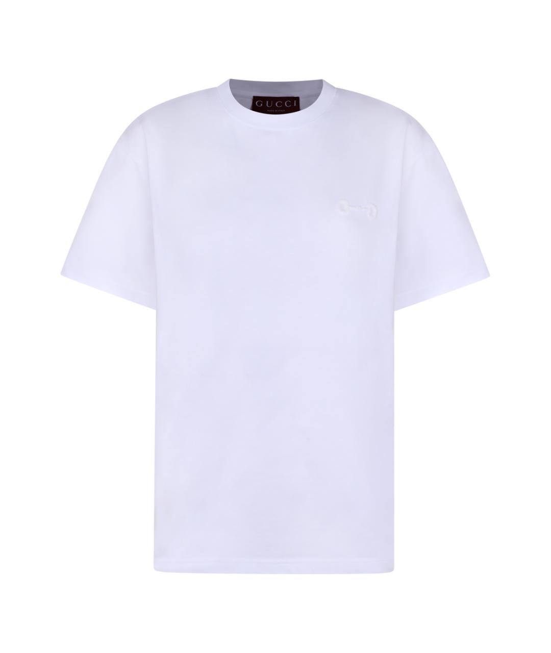 GUCCI Белая хлопковая футболка, фото 1