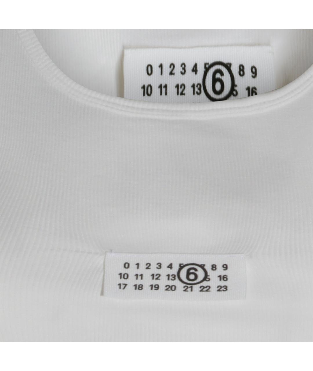 MM6 MAISON MARGIELA Белая хлопко-эластановая майка, фото 3