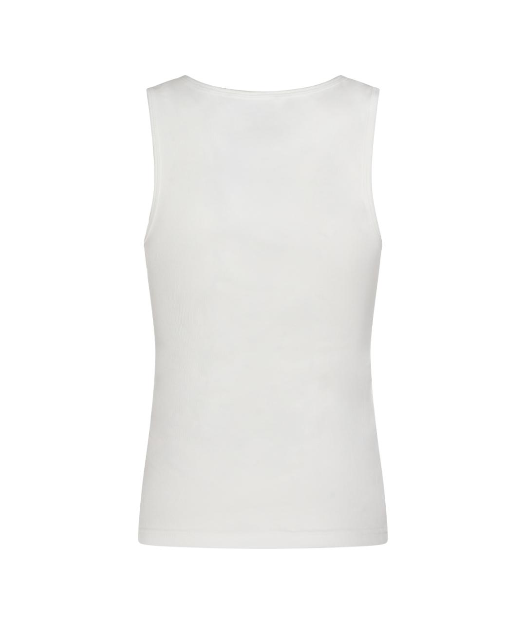 MM6 MAISON MARGIELA Белая хлопко-эластановая майка, фото 2