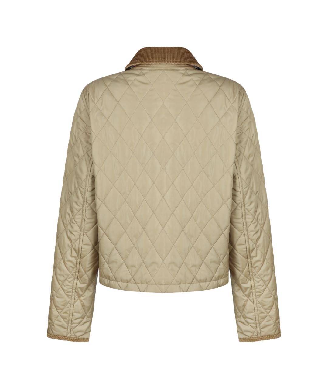 BURBERRY Бежевая полиамидовая куртка, фото 2