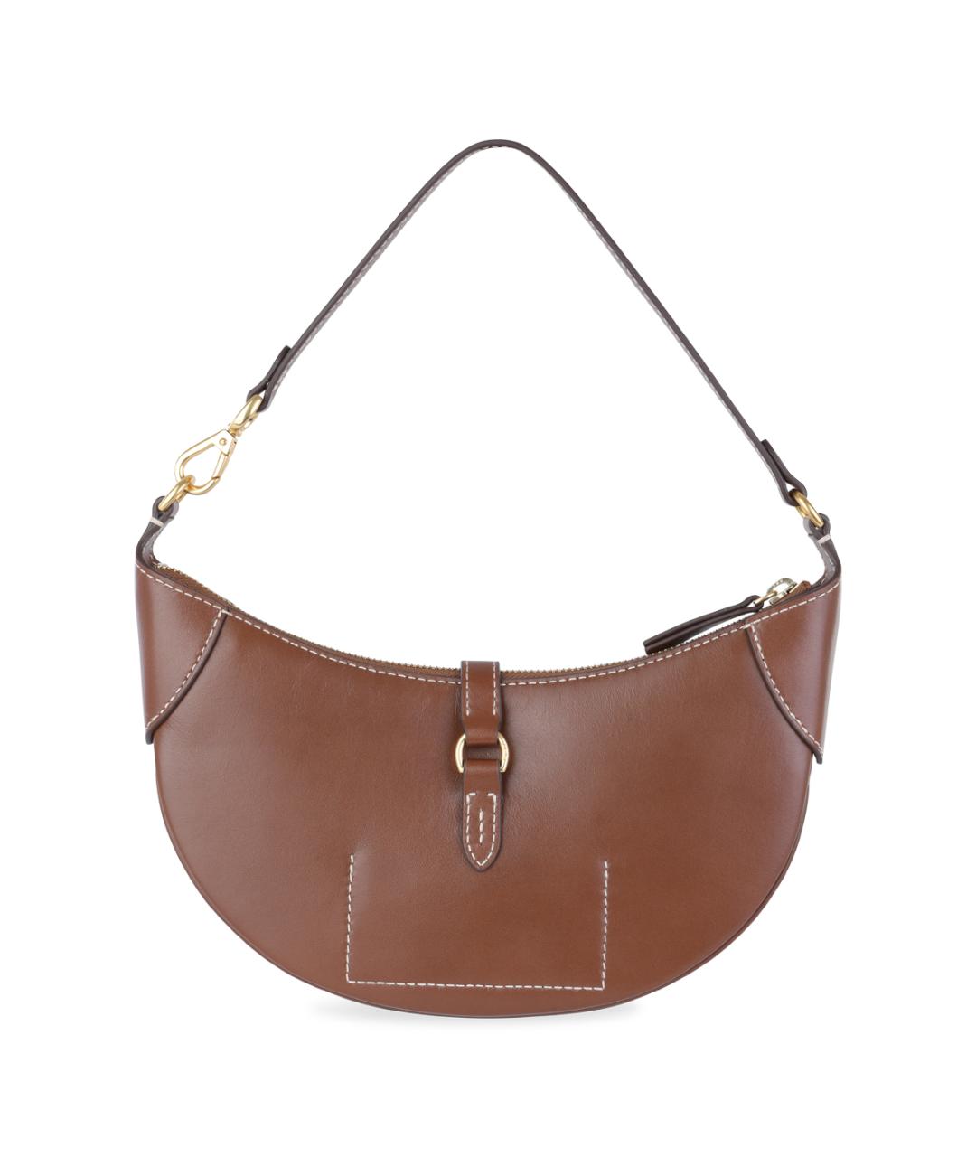 POLO RALPH LAUREN Коричневая кожаная сумка через плечо, фото 3