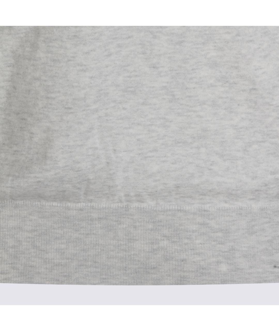 BRUNELLO CUCINELLI Серое хлопковое поло с коротким рукавом, фото 5