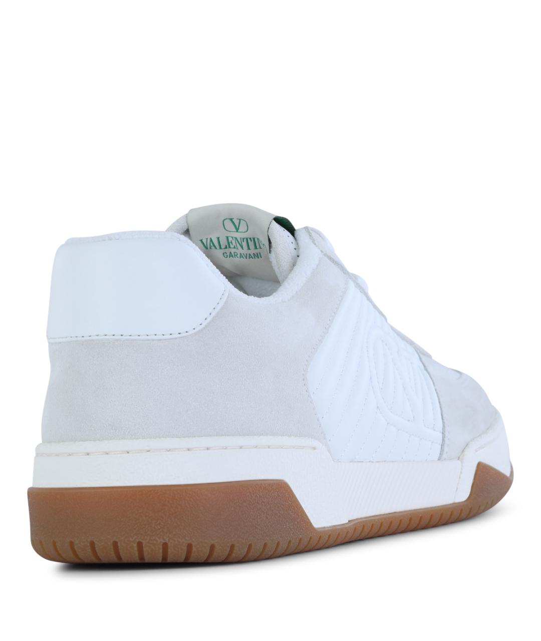 VALENTINO Белые кожаные низкие кроссовки / кеды, фото 3