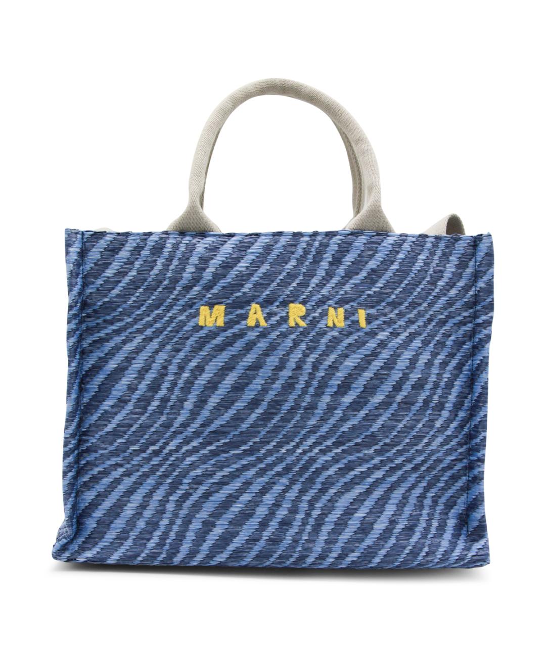 MARNI Синяя тканевая сумка тоут, фото 1