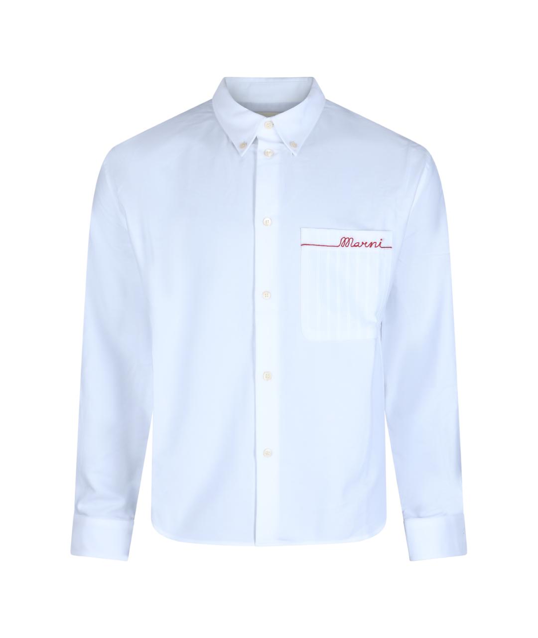 MARNI Белая хлопковая классическая рубашка, фото 1