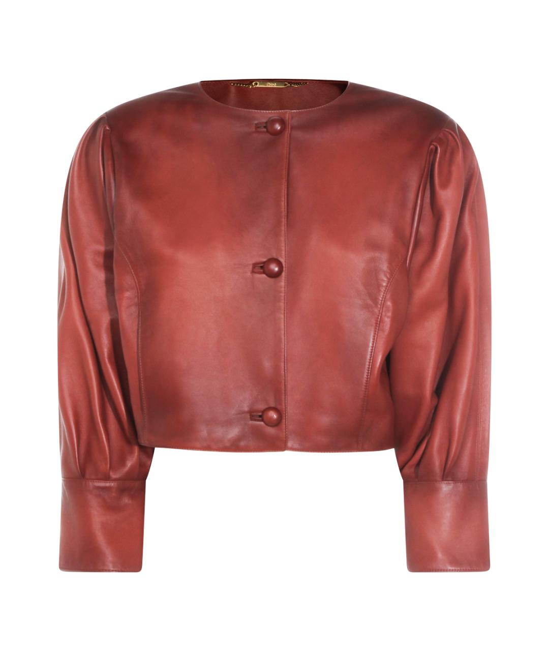 CHLOE Коричневая кожаная куртка, фото 1