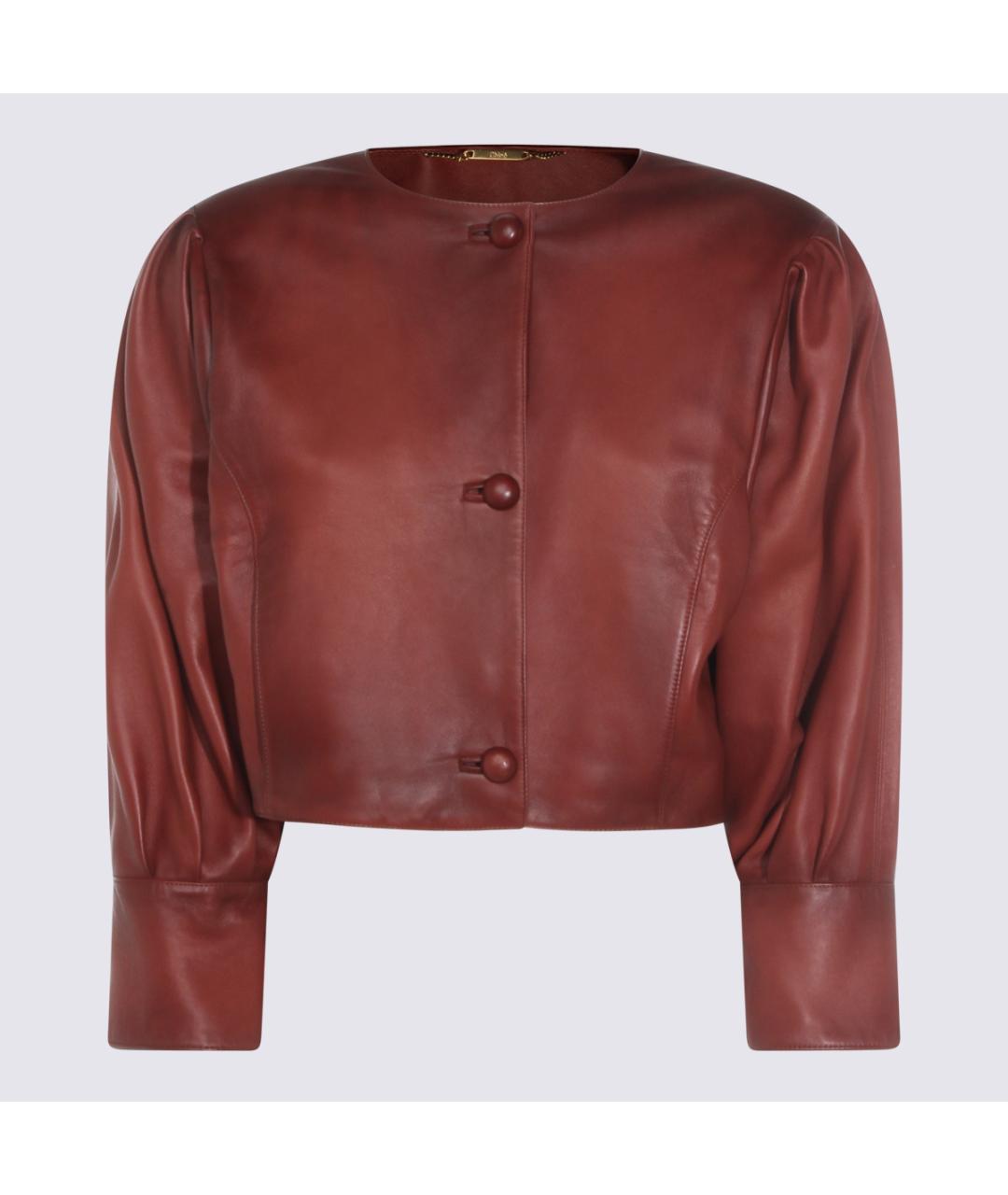 CHLOE Коричневая кожаная куртка, фото 2