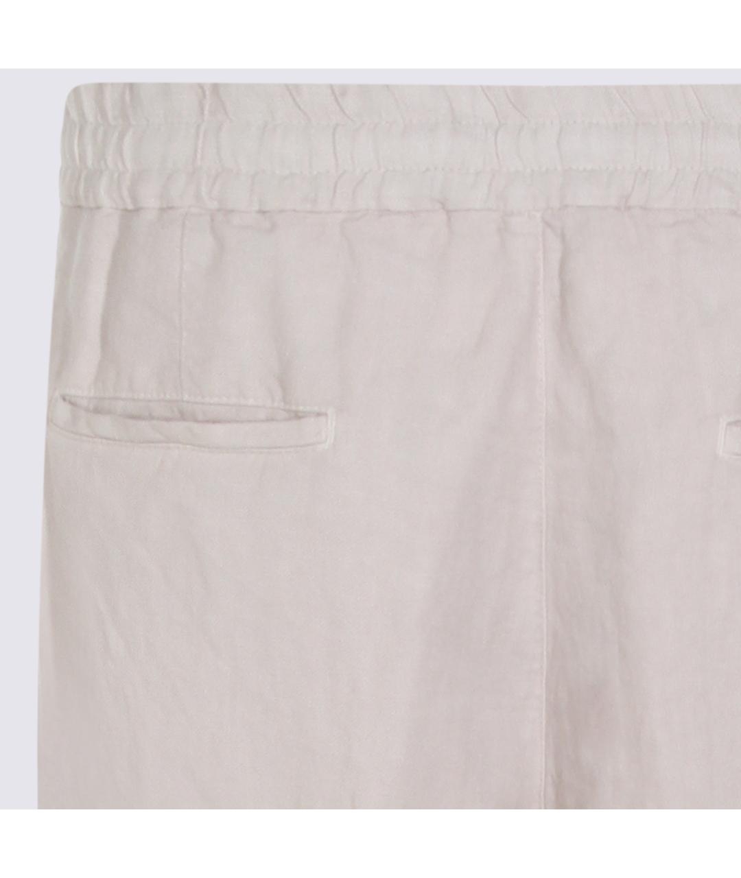 BRUNELLO CUCINELLI Бежевые льняные повседневные брюки, фото 5