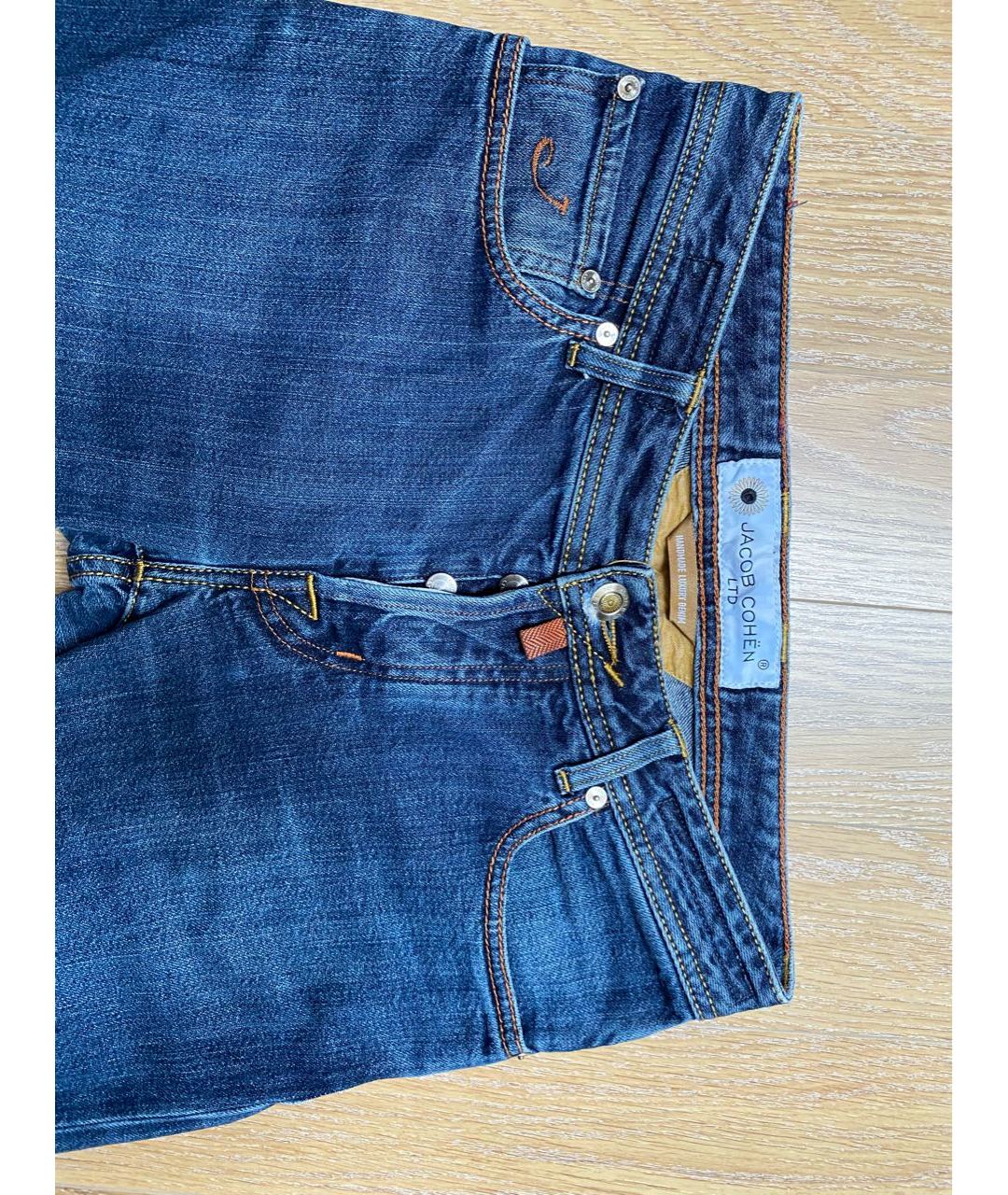 JACOB COHEN Синие хлопковые прямые джинсы, фото 8
