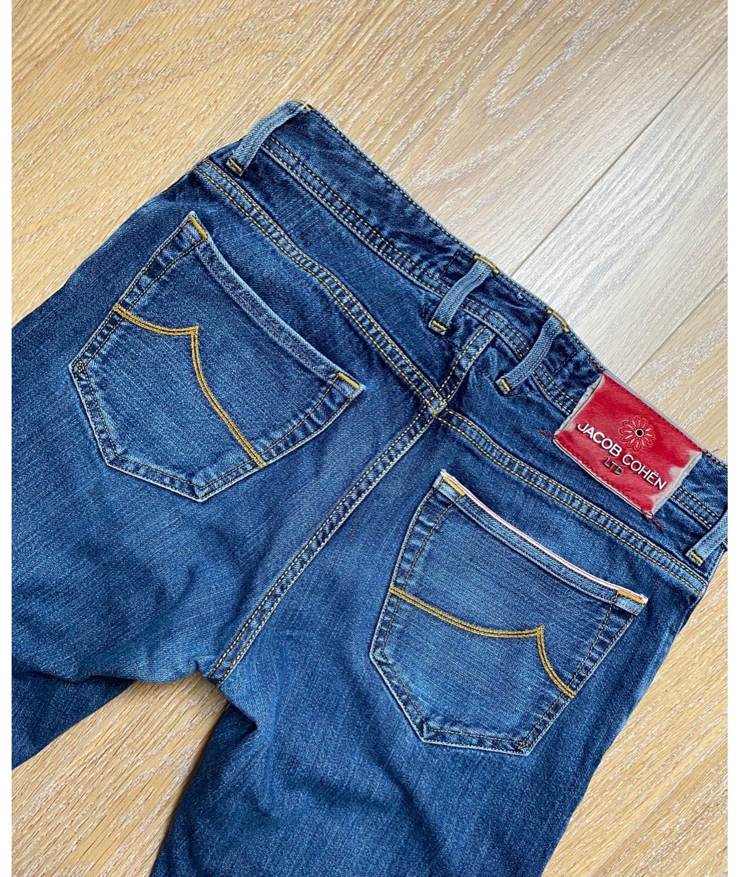 JACOB COHEN Синие хлопковые прямые джинсы, фото 3