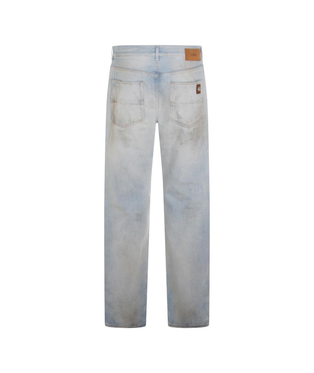 AMIRI Голубые хлопковые прямые джинсы, фото 2