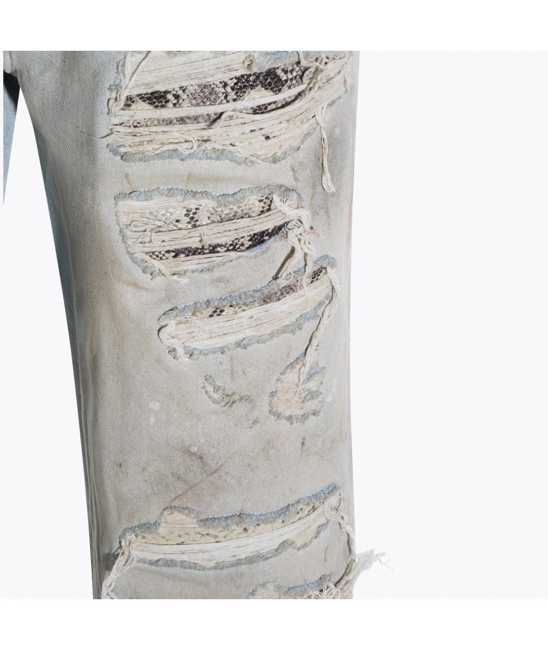 AMIRI Голубые хлопковые прямые джинсы, фото 4