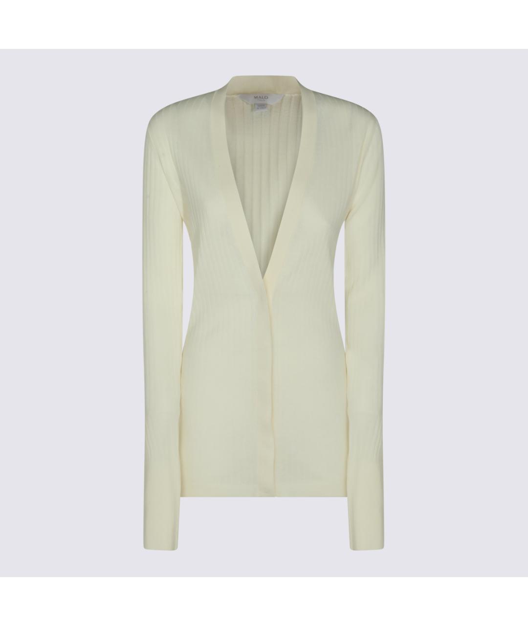MALO Белый хлопковый кардиган, фото 3