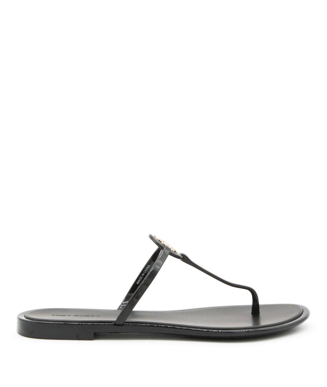 TORY BURCH Черные резиновые шлепанцы, фото 1