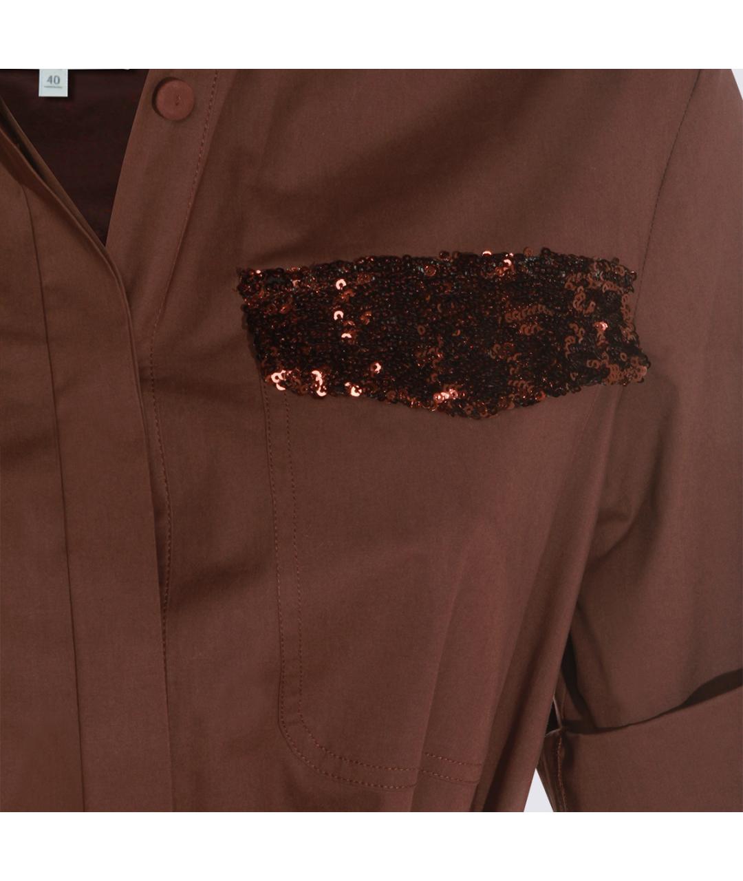 ANTONELLI FIRENZE Коричневое хлопковое повседневное платье, фото 3