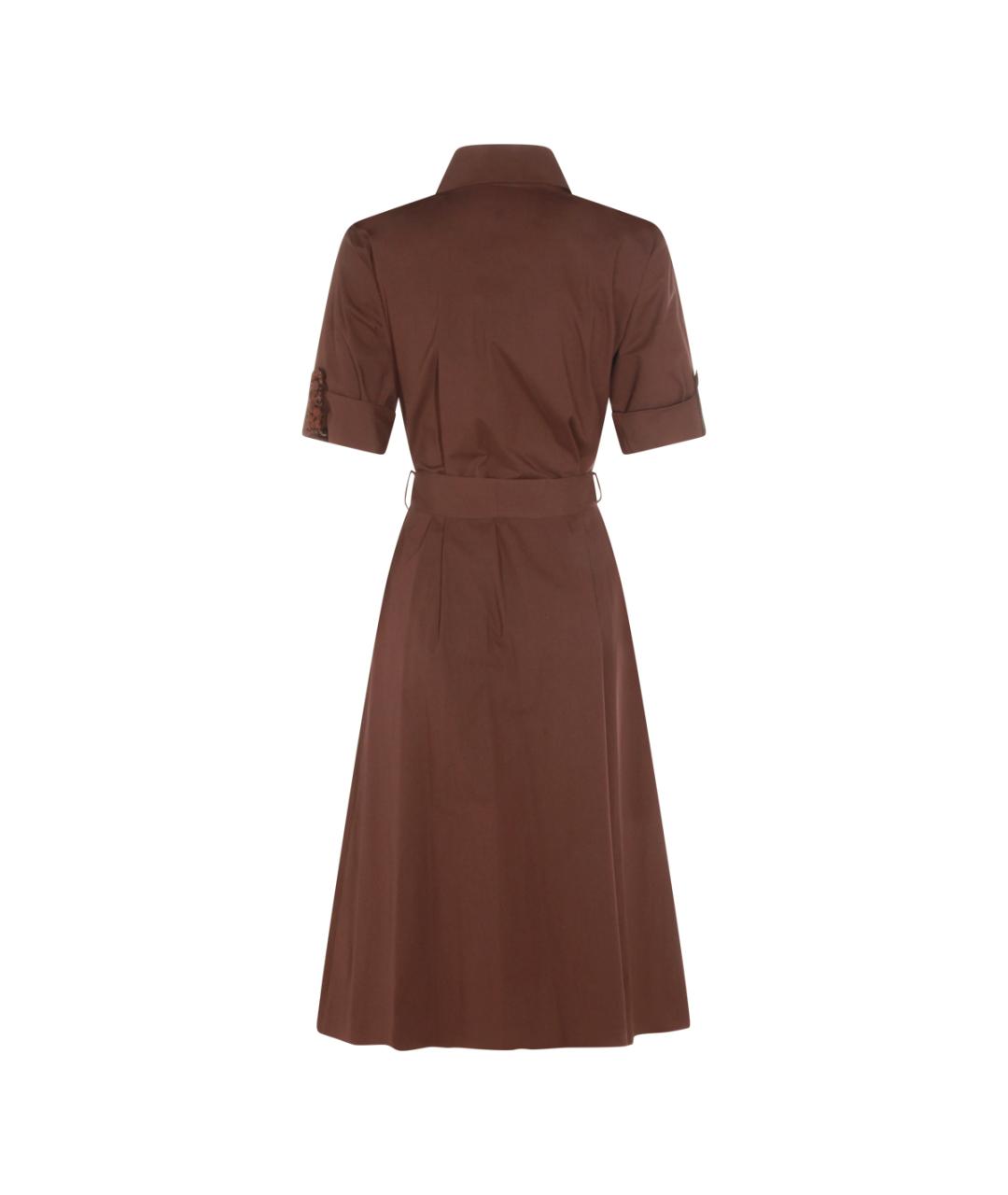 ANTONELLI FIRENZE Коричневое хлопковое повседневное платье, фото 2