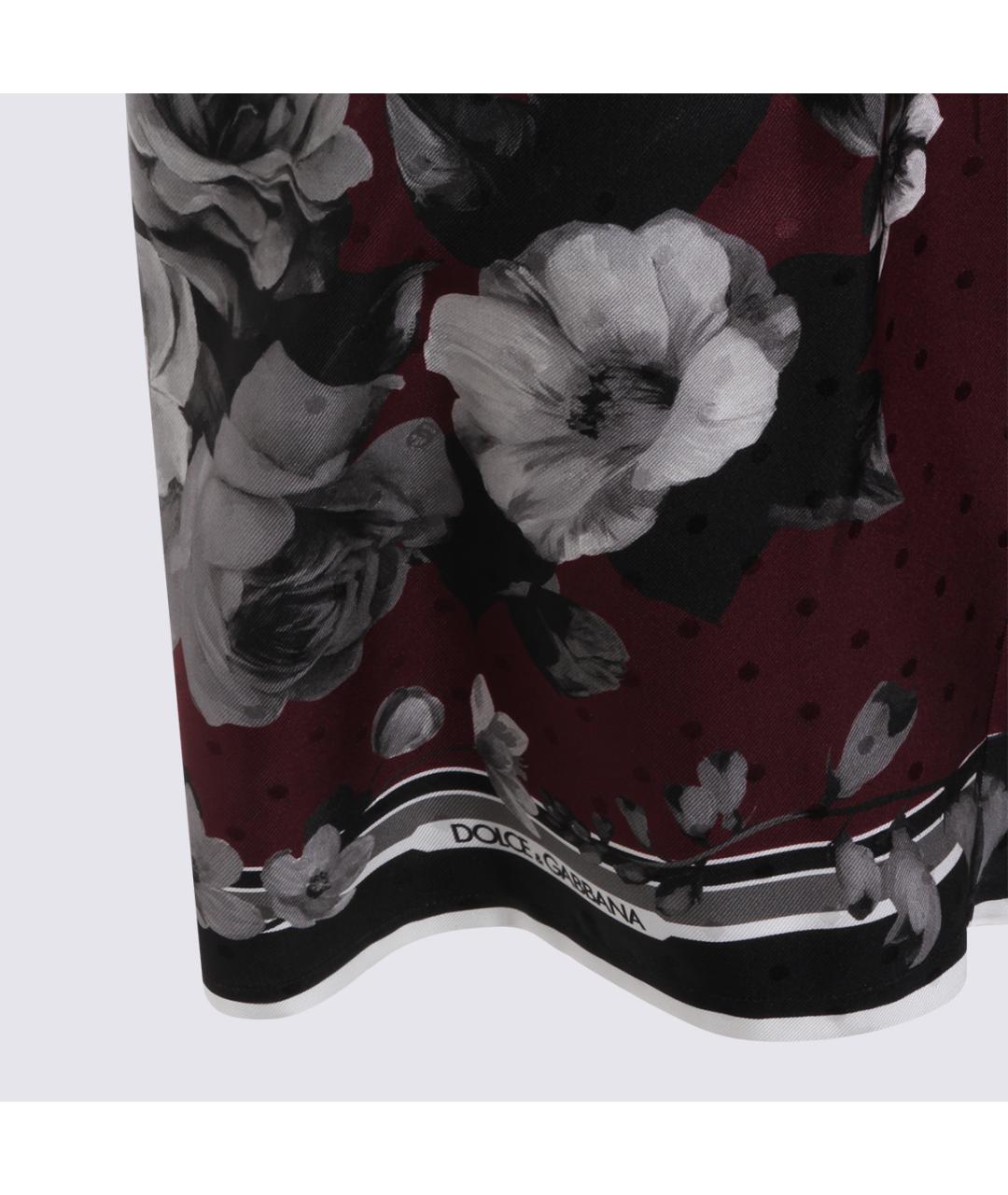 DOLCE&GABBANA Бордовые шелковые шорты, фото 4